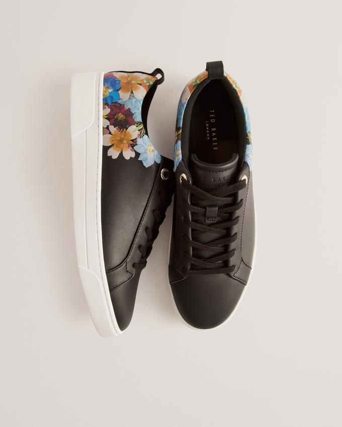 Basket Ted Baker Floral Print Cupsole Noir Femme | HGM-89072242